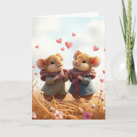 ロマンチックなマウスカード サンキューカード (正面)