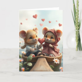 ロマンチックなマウスカード サンキューカード