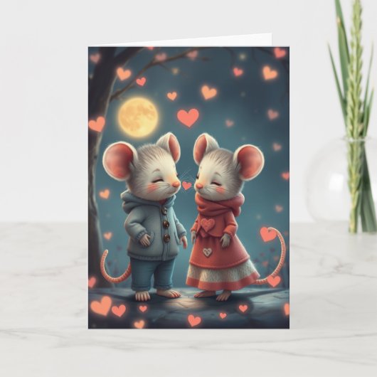 ロマンチックなマウスカード サンキューカード (正面)