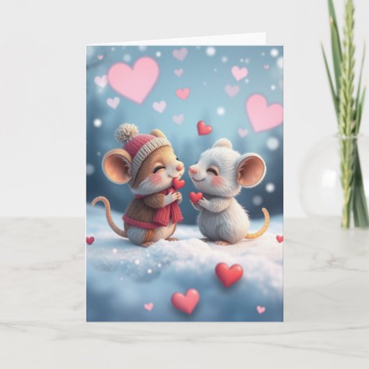 ロマンチックなマウスカード サンキューカード (正面)