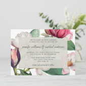 ロマンチックなマグノリアの花エレガントフローラ 招待状 (スタンド正面)