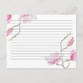 ロマンチックなマグノリア ブライダルシャワー レシピ カード (裏面)