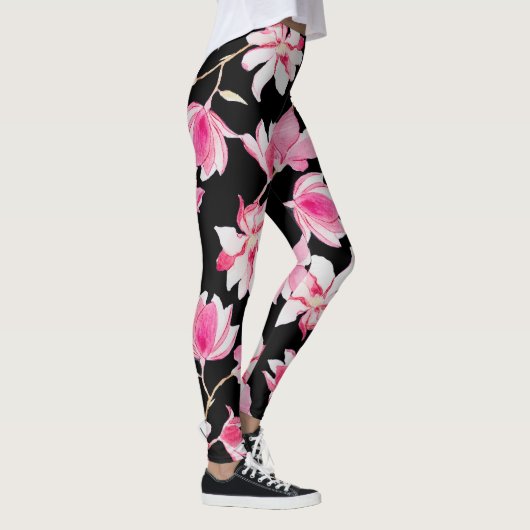 ロマンチックなマグノリア:ブラックウォーター色 レギンス (右)