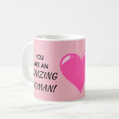 ロマンチックなマグ、すばらしい女性です! コーヒーマグカップ (正面左)