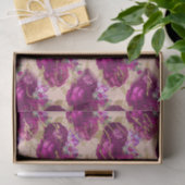 ロマンチックなマゼンタのバラ書と金ゴールドズオンピーチ 薄葉紙 (ギフト)