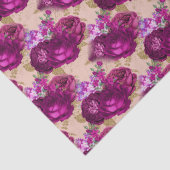 ロマンチックなマゼンタバラと葉金ゴールドオンピーチ 薄葉紙 (詳細)