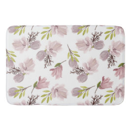 ロマンチックなマッチ花柄の水色ガーリー バスマット