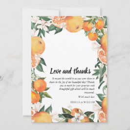 ロマンチックなミカン結婚柑橘類の写真 サンキューカード