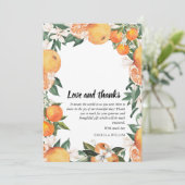 ロマンチックなミカン結婚柑橘類の写真 サンキューカード (スタンド正面)