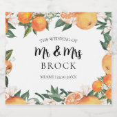 ロマンチックなミカン結婚柑橘類 スパークリングワインラベル (シングルラベル)