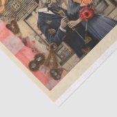 ロマンチックなミックスメディア背景カップルのバレンタイン 薄葉紙 (詳細)