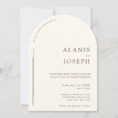 ロマンチックなミニマリスト暖かい白ブルゴーニュ結婚ズ 招待状 (正面)