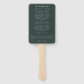 ロマンチックなミニマルつる植物ガーデングリーンブループログラム ハンドファン (裏面)