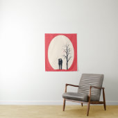 ロマンチックなミニマルなカップル・アート タペストリー (インサイチュ)