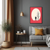 ロマンチックなミニマルなカップル・アート ポスター