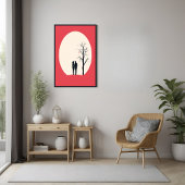 ロマンチックなミニマルなカップル・アート ポスター