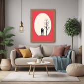 ロマンチックなミニマルなカップル・アート ポスター