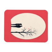 ロマンチックなミニマルなカップル・アート マグネット (横)