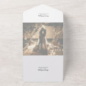 ロマンチックなミニマルモダンリスト結婚2枚 オールインワン招待状 (外側)