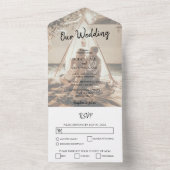 ロマンチックなミニマルモダンリスト結婚2枚 オールインワン招待状 (内側)