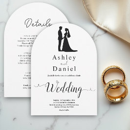 ロマンチックなミニマル主義の白黒のクラッシー結婚ズ 招待状