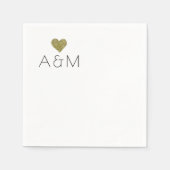 ロマンチックなミニマル主義モノグラム明るい スタンダードカクテルナプキン (正面)