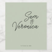 ロマンチックなミニマル結婚リストセージのワインラベル ワインラベル (シングルラベル)