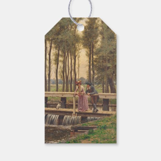 ロマンチックなミーティングプレイス(by Edmund Blair Leighton) ギフトタグ (正面)