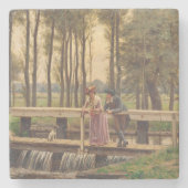 ロマンチックなミーティングプレイス(by Edmund Blair Leighton) ストーンコースター (正面)