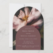 ロマンチックなムーディフラワーズフローラブライダルシャワーアーチ 招待状 (正面)