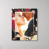 ロマンチックなムーディフローラフォトブラック キャンバスプリント (正面)