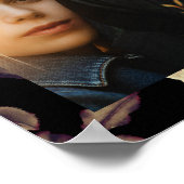 ロマンチックなムーディフローラフォトブラック ポスター (角)