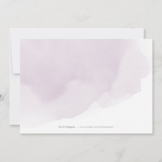 ロマンチックなムーディースプラム書道ブライダルシャワー 招待状 (裏面)