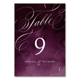 ロマンチックなムーディースプラム書道ヴィンテージ結婚式 テーブルナンバー