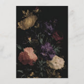 ロマンチックなムーディー暗い結婚花のブライダルシャワー メニュー (裏面)