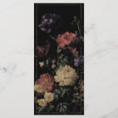 ロマンチックなムーディー暗い結婚花のブライダルシャワー メニュー (裏面)