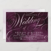 ロマンチックなムーディ梅の書道ヴィンテージ結婚式 招待状 (正面/裏面)