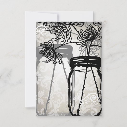 ロマンチックなメイソンジャールシャドーダマスクウェディング 出欠カード (裏面)