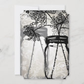 ロマンチックなメイソンジャールシャドーダマスクウェディング 招待状 (裏面)