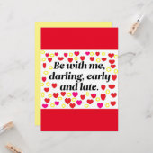 ロマンチックなメッセージグリーティングカード任意の大事な行事 カード (正面/裏面インサイチュ)