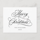 ロマンチックなメリークリスマススクリプトホリデー ポストカード (正面)
