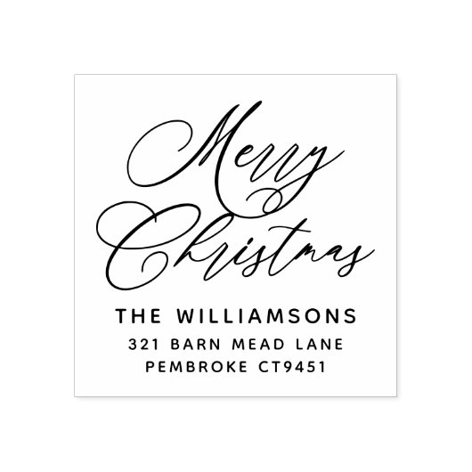 ロマンチックなメリークリスマススクリプト差出人住所 ラバースタンプ (インプリント)
