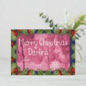 ロマンチックなメリークリスマスダーリングの水彩 シーズンカード (スタンド正面)