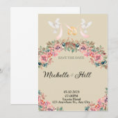 ロマンチックなモノグラムの結婚式のイニシャル 招待状 (正面/裏面)