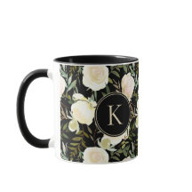 ロマンチックなモノグラムフローラバニラグリーンウォーター色