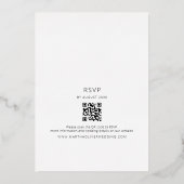 ロマンチックなモノグラム金ゴールドと結婚ブラック 箔招待状 (裏面)