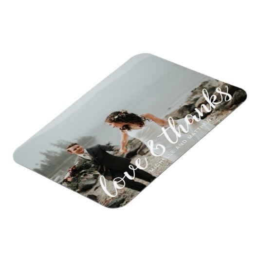 ロマンチックなモノグラム ⎥ 結婚式のお礼写真マグネット マグネット (左側)