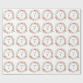 ロマンチックなモモの花柄 ラッピングペーパー (フラット)