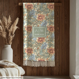 ロマンチックなモリススタイルパステルカラー毛布 フリースブランケット