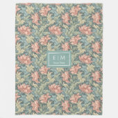 ロマンチックなモリススタイルパンペルパーソナライズされたネル居心地 フリースブランケット (正面)